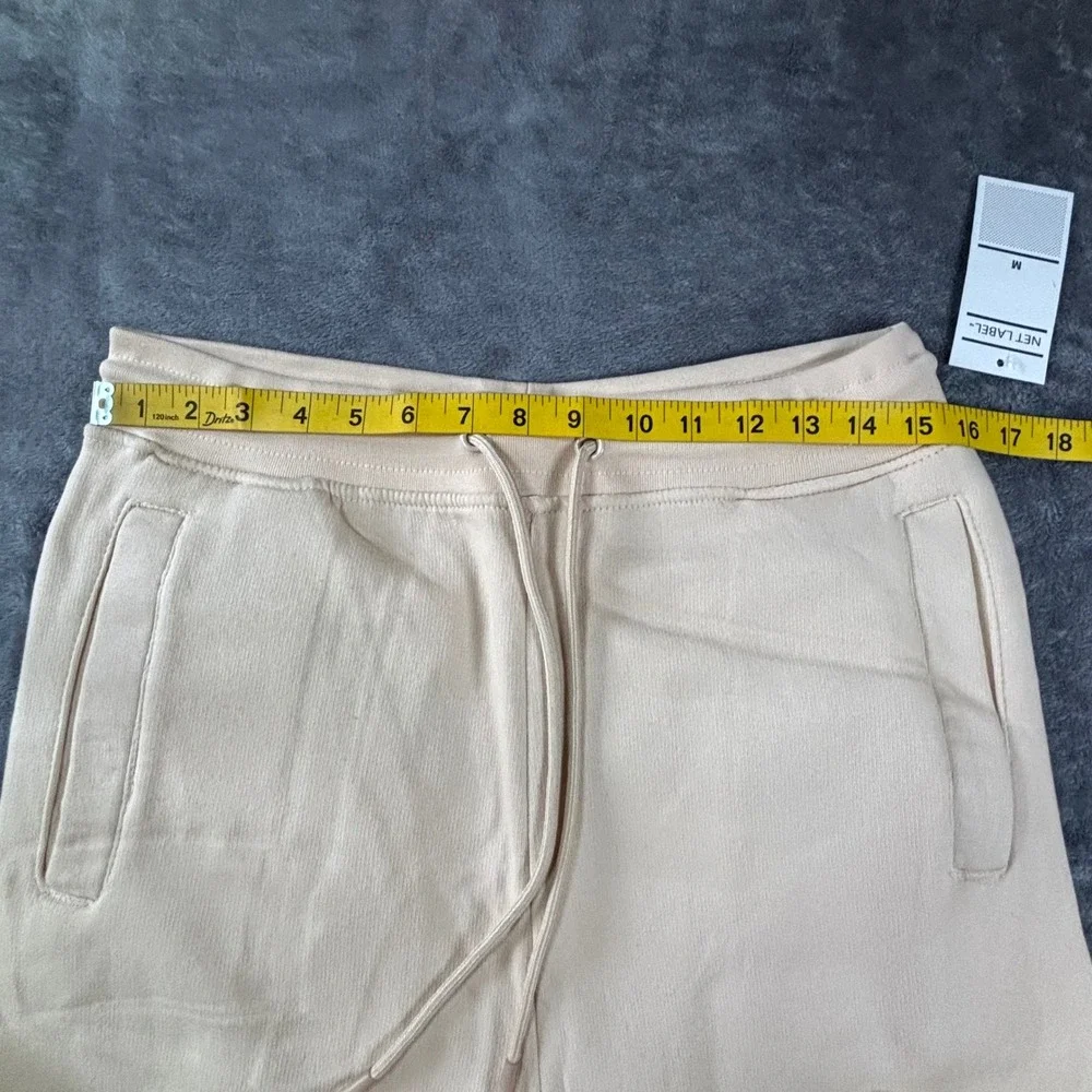 Net Label Mens Fleece Joggers Beige Tan Drawstring Sweatpants Size M NEW